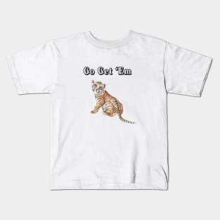 Go Get 'Em Tiger Watercolor Illustration Kids T-Shirt